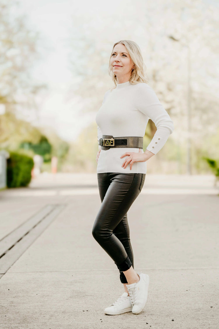 Damen Gürtel Breit aus Carbon