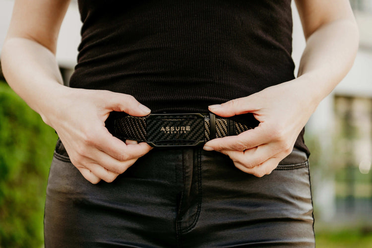 Herren Gürtel aus Carbon mit Leder (innen)